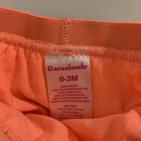 Garanimals Tutu Skirt Skirt Baby Girl 0-3 Months Bright Coral Orange Sparkle Fun - Picture 3 of 6
